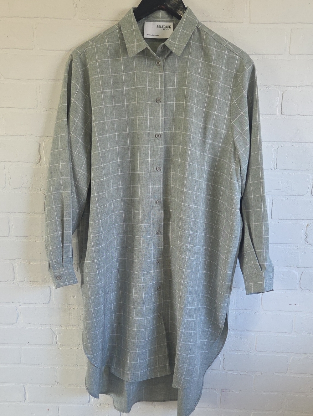 Selected Femme Windowpane Shirt Dress